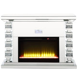 Noralie - 47" Fireplace With Bluetooth - Mirrored & Faux Diamonds