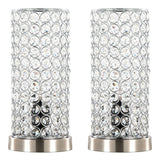 Chandelier - 11" Uplight (Set of 2) - Brushed Nickel With Clear Crystal And Chrome Metal Accents