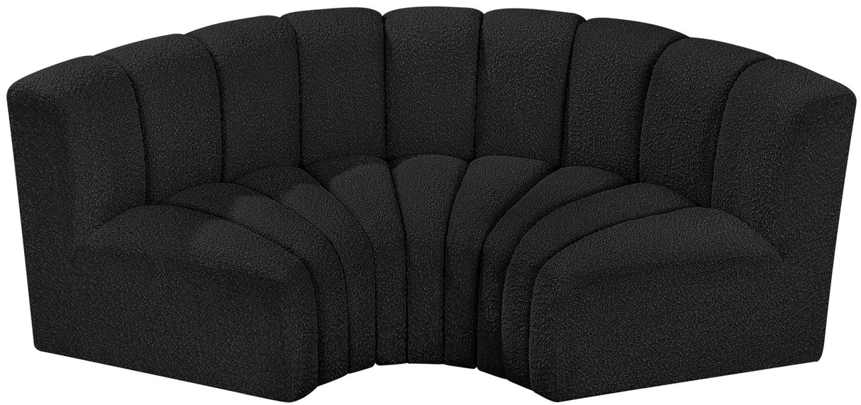 Arc - Boucle Fabric 3 Piece Modular U-Shaped Sofa