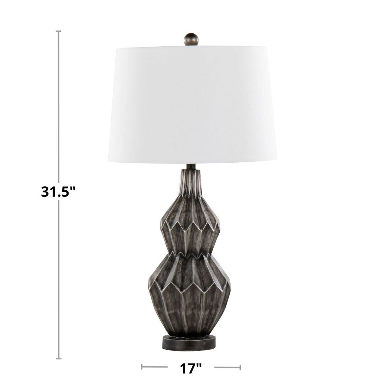 Astro - Poly Table Lamp - Brushed Black Silver, White Linen