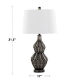 Astro - Poly Table Lamp - Brushed Black Silver, White Linen