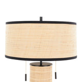 Cylinder - Rattan 29" Table Lamp - Beige