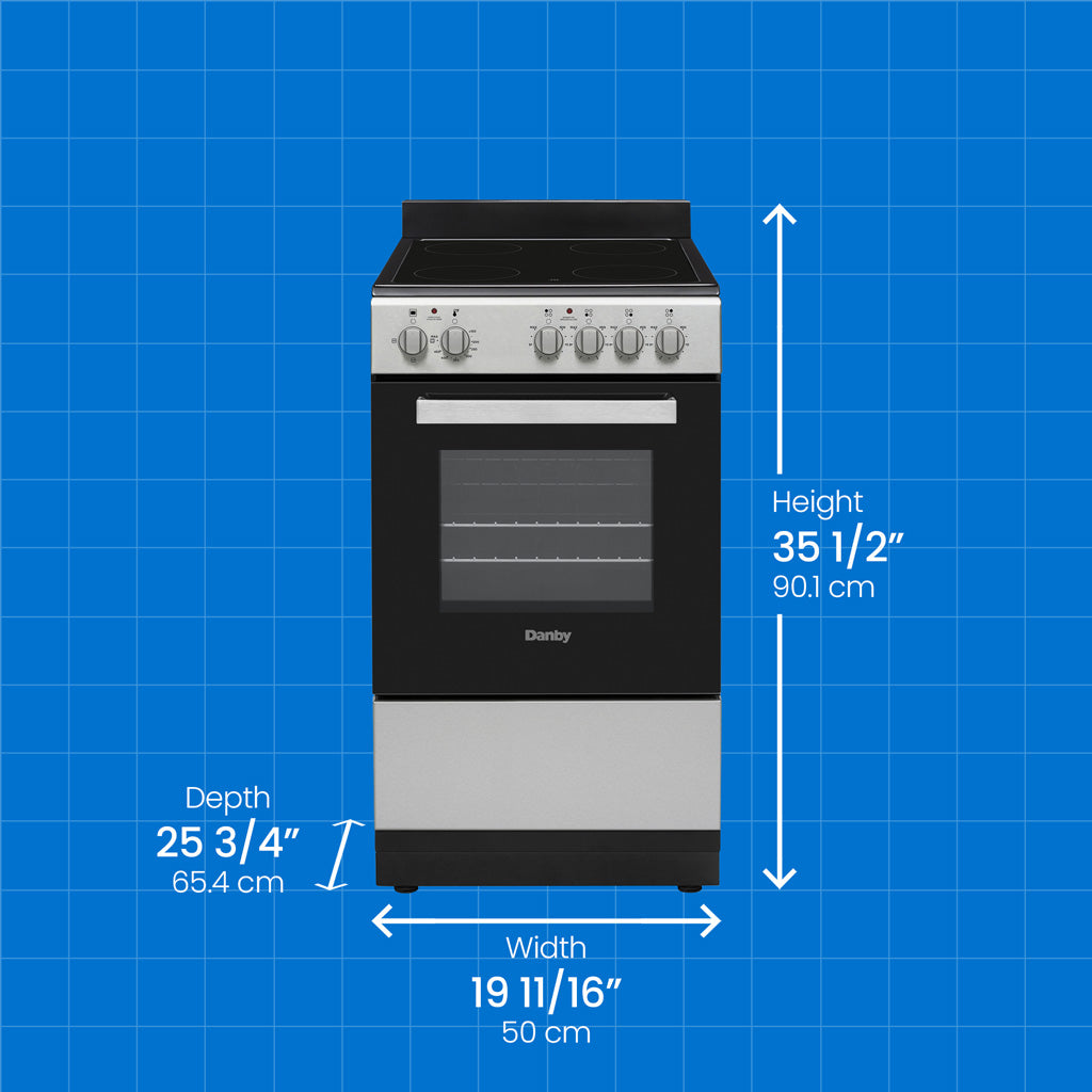 DER20V1BSS Danby 20" Electric stainless steel Range - (DER20V1BSS)