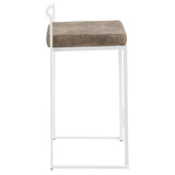 Fuji - Contemporary Stackable Counter Stool (Set of 2) - White Frame