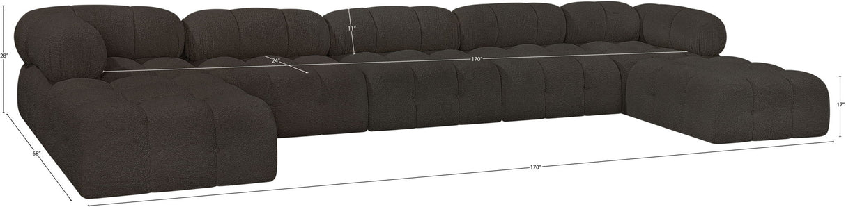Ames - 7 Piece Fabric Modular U-Shaped Sectional