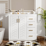 Bathroom Vanity With Sink Combo, Storage Cabinet, Freestanding Set With 3 Drawers & Soft Closing Doors
