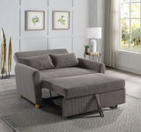 Justine - Convertible Sleeper Loveseat - Brown