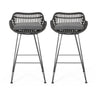 Outdoor Rattan Bar Chair With Metal Legs