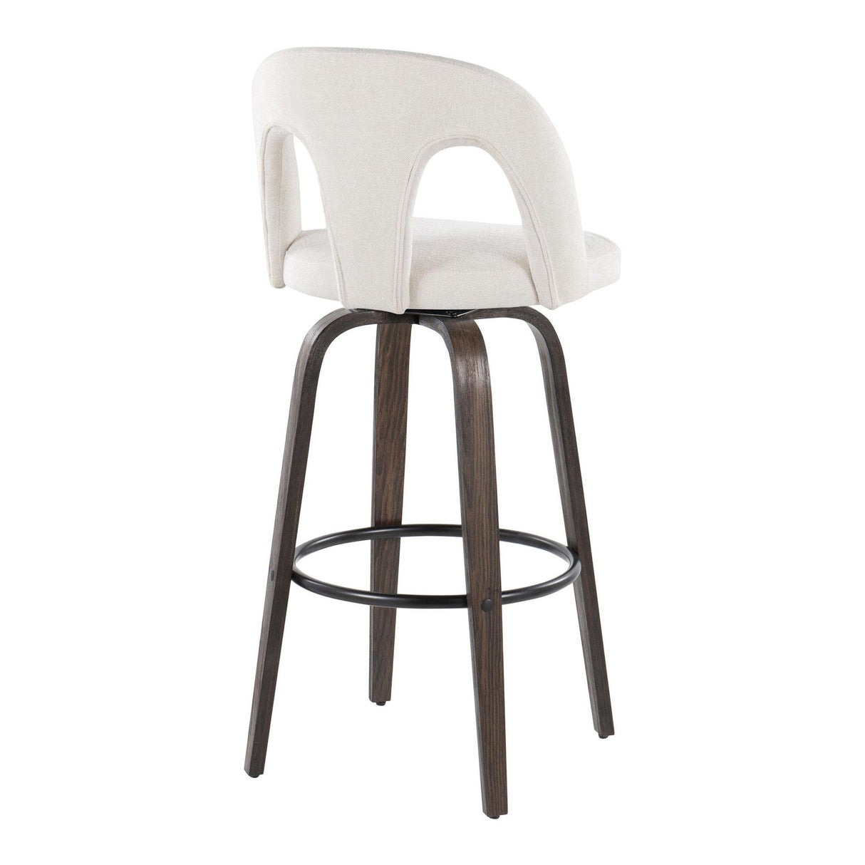 Ava - Upholstered Fixed-Height Barstool (Set of 2) - Walnut Glazed Wood Base