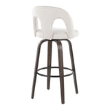 Ava - Upholstered Fixed-Height Barstool (Set of 2) - Walnut Glazed Wood Base