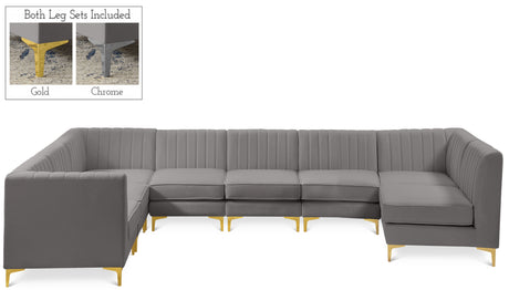 Alina - 8 Piece Velvet Modular Sectional