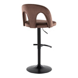 Ava - Upholstered Adjustable Barstool (Set of 2) - Black Metal