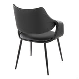 Curvo - High Back Upholstered Chair (Set of 2) - Black Metal Legs