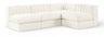 Rummi - Armless Velvet Performance Fabric Upholstered 4 Piece Modular Sectional