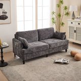 Chenille 2 Seater Sofa With LED Light, USB Charging Port, And Storage Bag