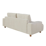 Kipton - Sofa - White Fabric, Walnut Wood