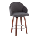 Dahlia - Contemporary Counter Stool (Set of 2) - Walnut Wood