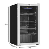 18 in. 3.2 Cu. Ft. Beverage Refrigerator Merchandiser with Stainless Steel Trim and Touch Panel (KM-BR32SS)