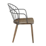 Riley - Industrial Chair (Set of 2) - Dark Walnut Wood And Black Metal