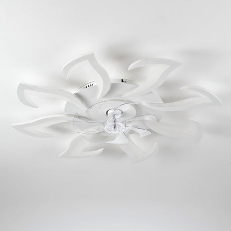 Flower Ceiling Fan With Remote Controlled LED Light, Flush Mount DC Motor Fan