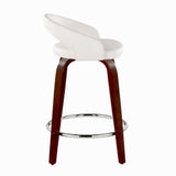 Grotto - Upholstered Fixed-Height Counter Stool With Mahogany Wood Base (Set of 2)