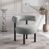 Bordeaux - Boucle Fabric Accent Chair With Black Legs