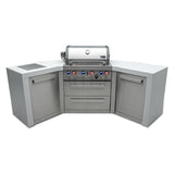 Mont Alpi Deluxe Series 7.5 Ft U-Shaped Propane Outdoor Kitchen Island w/ Side Burner - MAi400-D45