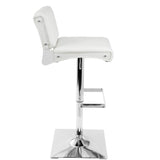 Eclair - Barstool - Chrome, White Faux Leather, Clear Acrylic