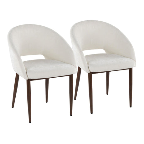Renee - Upholstered Contemporary Chair (Set of 2) - Walnut Metal Legs