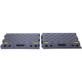 Heavy Duty Plastic 4" High Portable Automotive Curb Ramp For Cars & Wheelchairs Interlocking Design - Black