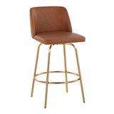 Toriano - 26" Fixed-Height Counter Stool (Set of 2) - Gold Base