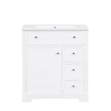 Bathroom Vanity With Sink Top, Cabinet With Door And 2 Drawers - White
