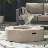 Modern Lightweight Concrete Outdoor Circular Fire Pit 50,000 Btu