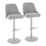 Studded - Marcel Adjustable Barstool (Set of 2) - Pearl Grey Metal