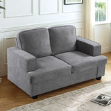 Modern Loveseat, Comfortable 2 Seater Couch With Deep Seating, Loose Back Cushions, Wide Arms
