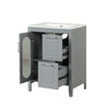 Modern Bathroom Vanity With Sink, Cabinet With 2 Drawers And Door, Adjustable Shelf