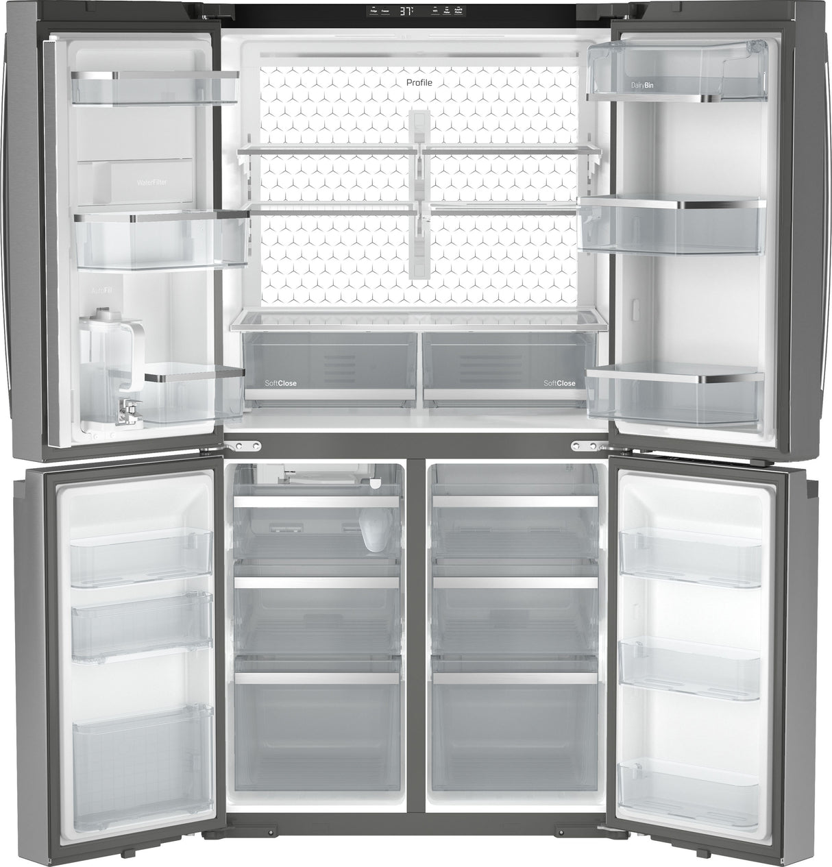 GE Profile ENERGY STAR 28.3 Cu. Ft. Quad-Door Refrigerator with Dual-Dispense AutoFill Pitcher - PAE28BYTFS