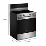 Whirlpool WFES7530RZ range dimensions