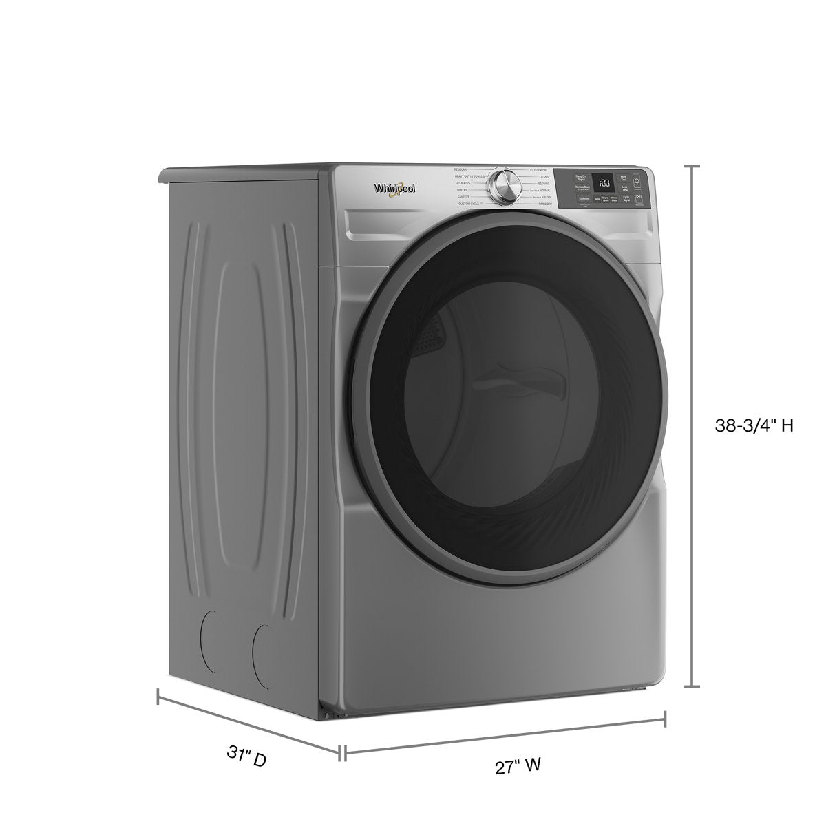 Whirlpool WED5720RR dryer dimensions
