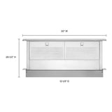 Amana UXD8630DYS 30-inch downdraft dimension diagram