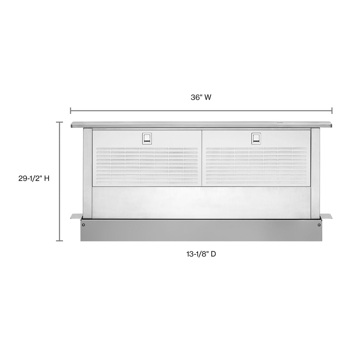 Amana UXD8636DYS 36-inch downdraft dimension diagram