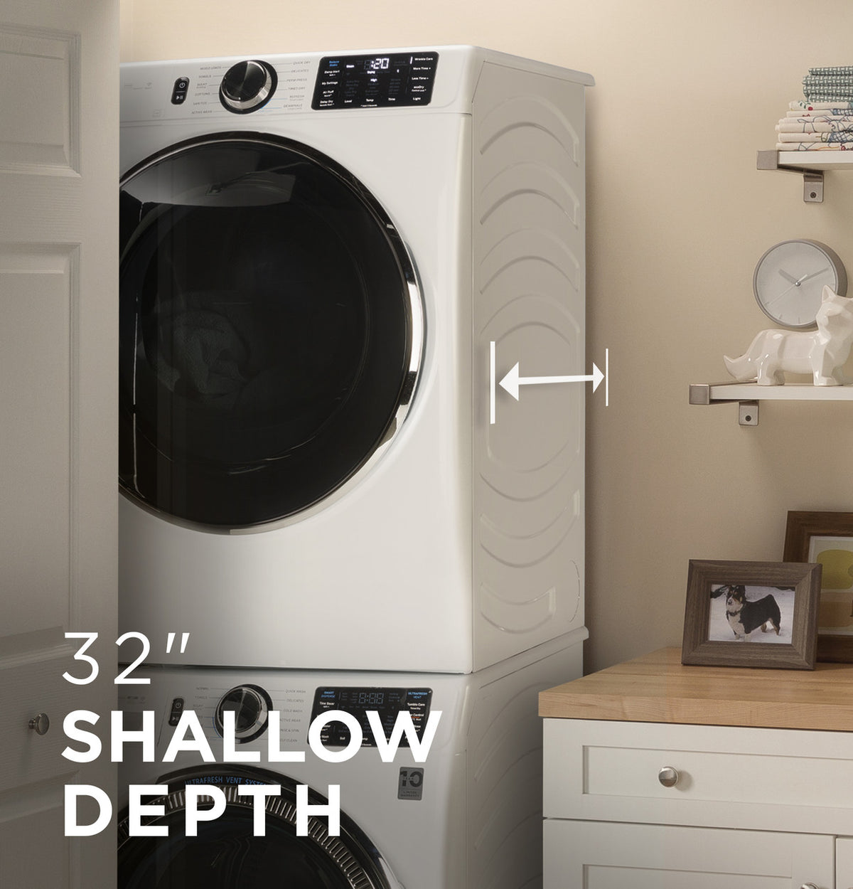 GE GFW510SCNWW washer in laundry room