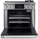 Dacor DOP36C86DLS/DA 36 inch dual fuel range silver stainless steel - oven door open