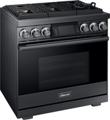 Dacor DOP36M96GLM/DA 36 inch professional gas range graphite stainless steel - angled product photo