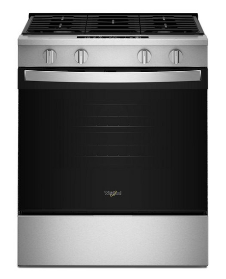 Whirlpool WSGS4530TS stainless steel gas range front