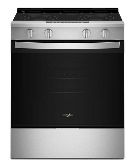 Whirlpool WSES4530TS stainless steel electric range front
