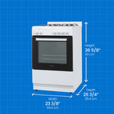 Danby DR24V1WGLP gas range dimensions diagram