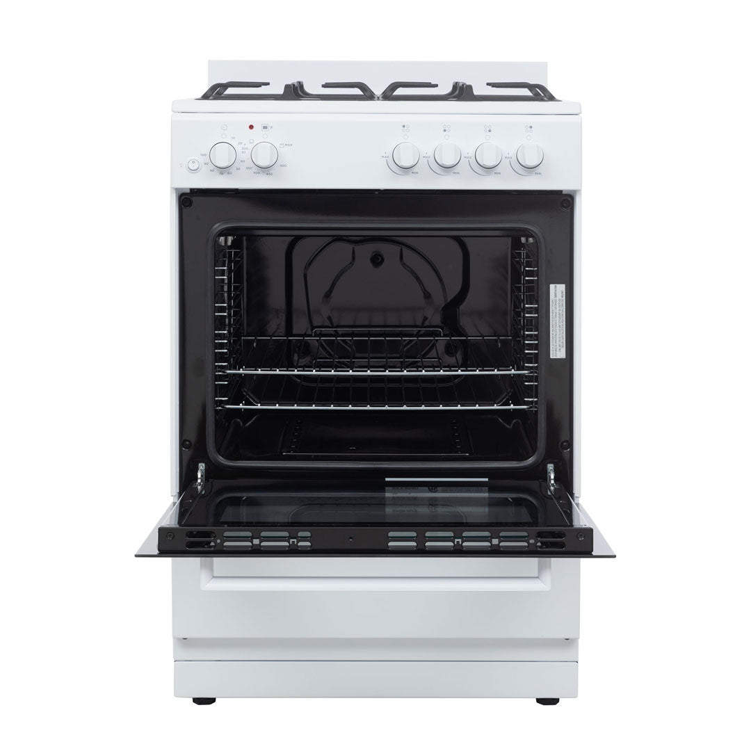 Danby DR24V1WGLP gas range with oven door open