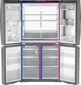 GE Profile ENERGY STAR 28.4 Cu. Ft. Quad-Door Refrigerator with Dual-Dispense AutoFill Pitcher and Door in Door - PAD28BYTFS