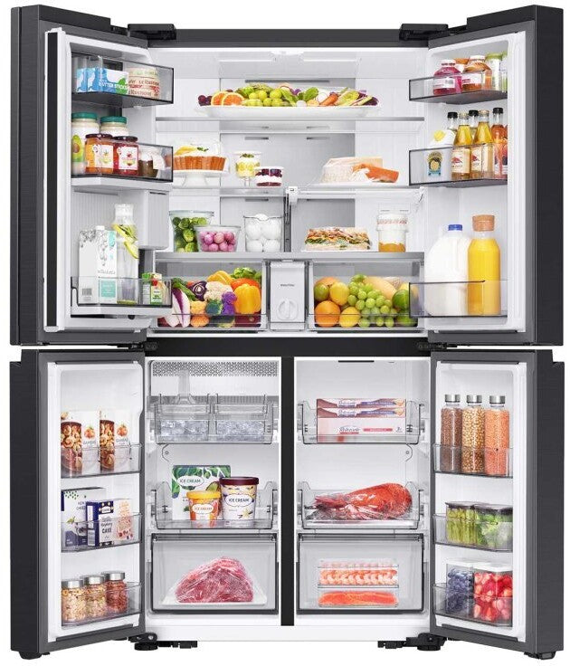 Dacor DRF36C500MT 36 Inch 4-Door French Door Refrigerator doors open interior view